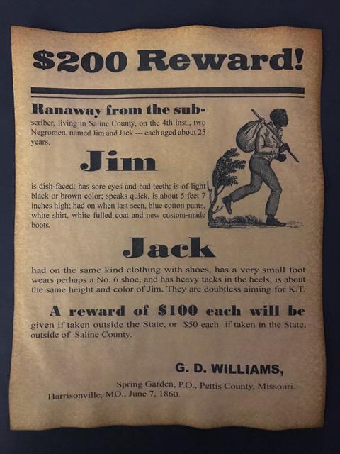 Dated Black Americana Runaway Slave Reward Poster (1 of 1)