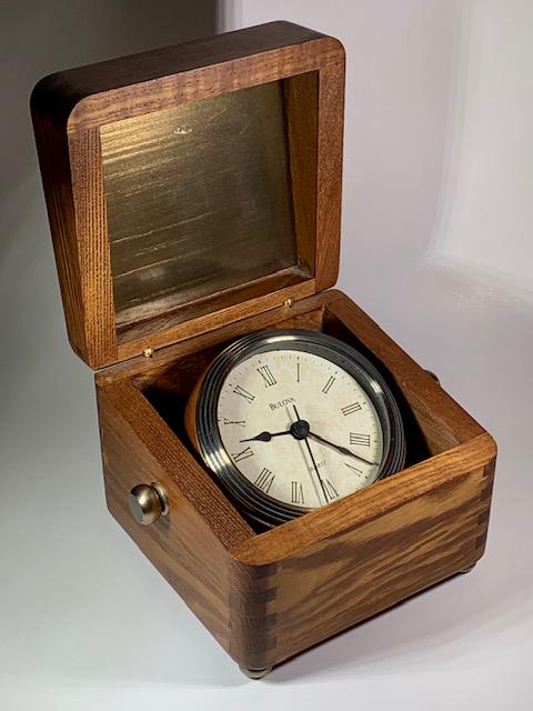 BULOVA Maritime Ships Gimble Clock in Wooden Case (1 of 3)