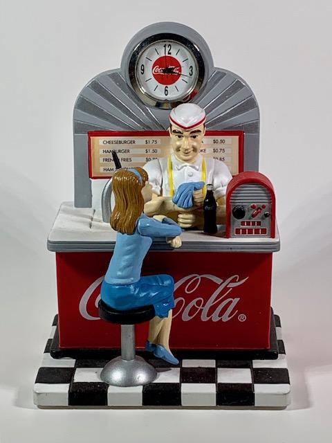 Retro COCA-COLA Nostalgic 1950s Diner Mini Clock (1 of 3)