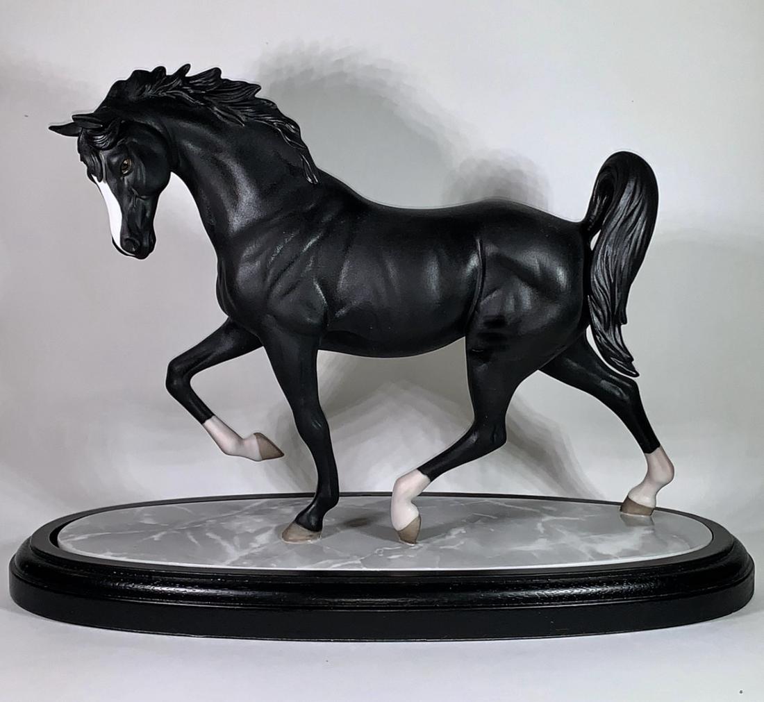 Rare LENOX Fine Porcelain The ARABIAN KNIGHT Horse: The Arabian Knight Black Stallion Horse Figurine by LENOX â€“ Awesome Detail / Perfect Condition / Original Base / Must See all Photos to Appreciate