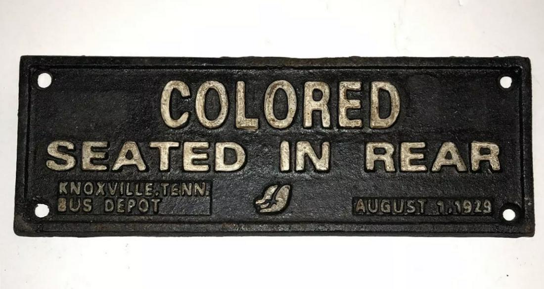 Dated 1929 Black Americana Cast Iron Segregation Sign: We Do Not Support any of the Ideals this Piece Represents / Exact Age Unknown / Sold AS-IS