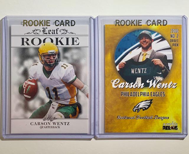 Lot of 2 CARSON WENTZ Rookie Football Cards (1 of 1)
