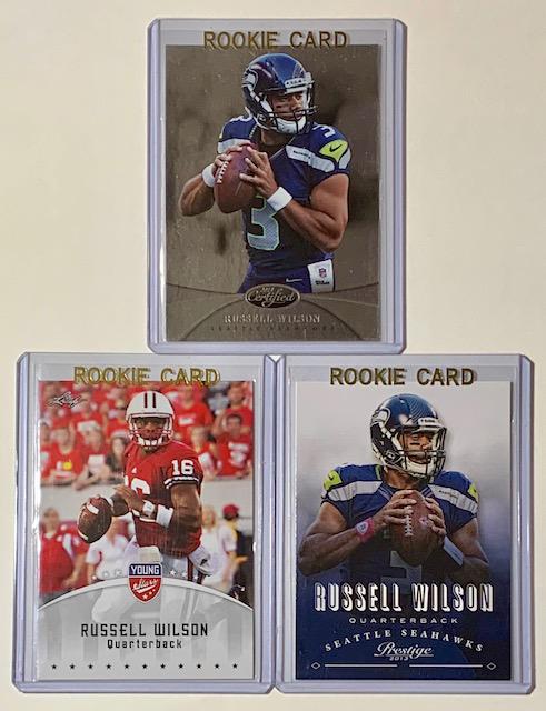 Lot of 3 RUSSELL WILSON Rookie Football Cards: Lot of 2