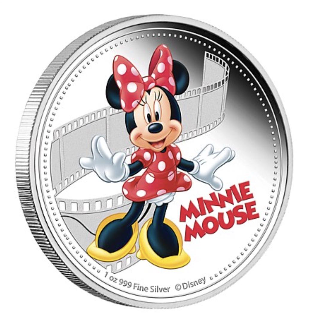 Walt Disney MINNIE MOUSE 1oz .999 Clad Silver Coin: Encapsulated / NOT SILVER / Silver Clad/Plated / Sold as a Collectible Novelty Item