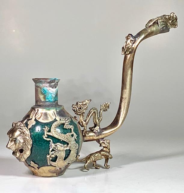 Chinese Folk Art Handmade Tibetan Jade Opium Pipe (1 of 3)