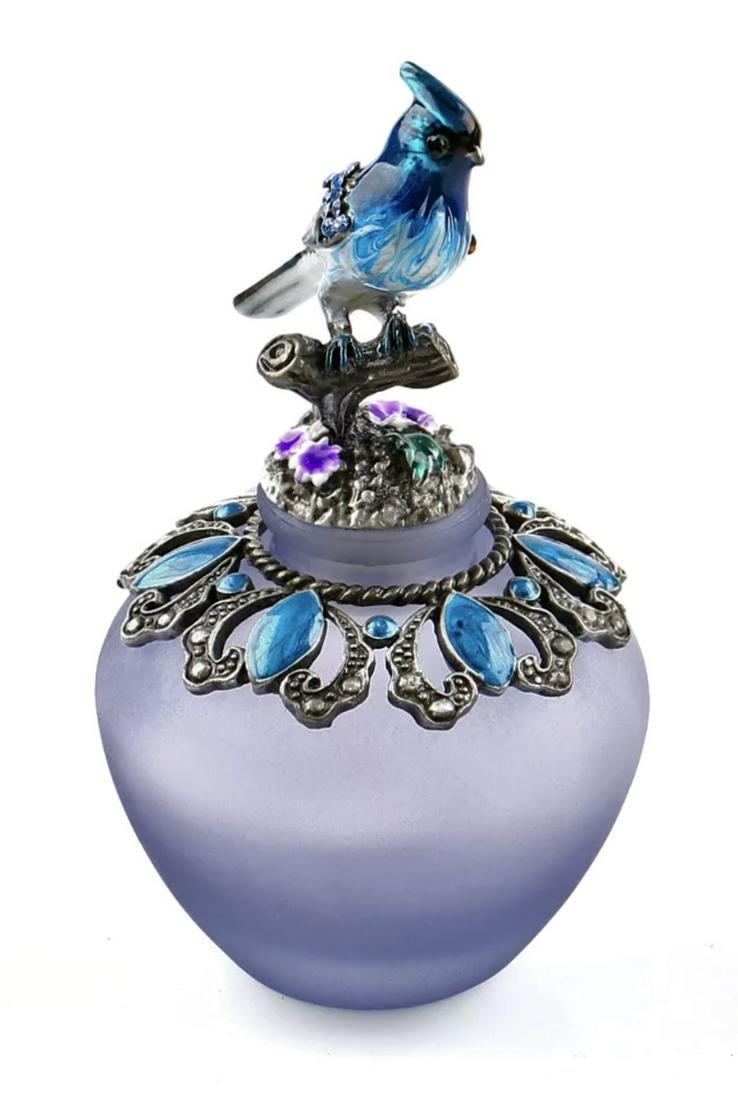 Ann Primrose Enameled/Jeweled Art Glass Perfume Bottle (1 of 2)