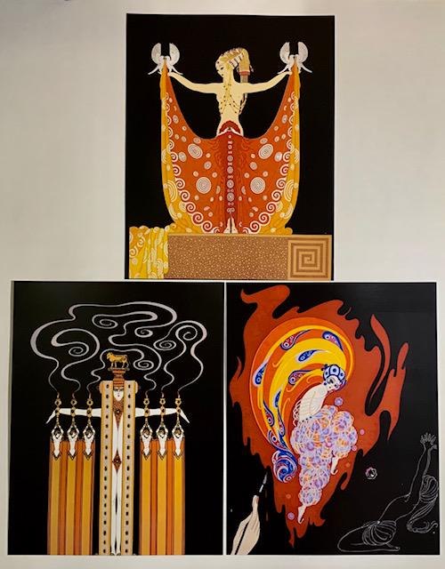 Lot of 3 ERTE Art Deco Art Print Lithographs 8 x 10 (1 of 1)