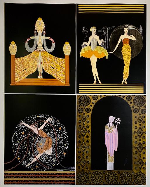 Lot of 4 ERTE Art Deco Art Print Lithographs 8 x 10 (1 of 1)