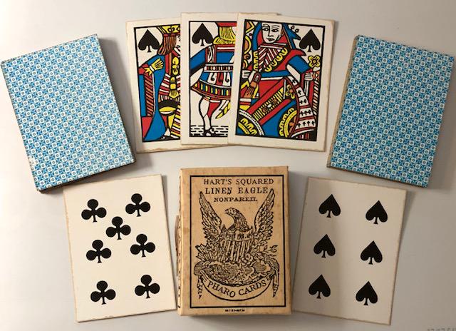 Old West Saloon Poker Playing Cards in Original Box: No Number Pharo Linen Cards â€“ Not Period Original - See all Photos