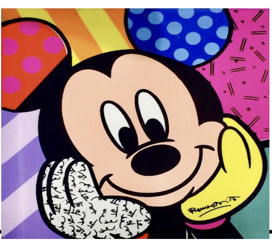 ROMERO BRITTO Mickey Mouse Giclee Canvas Art Print (1 of 1)