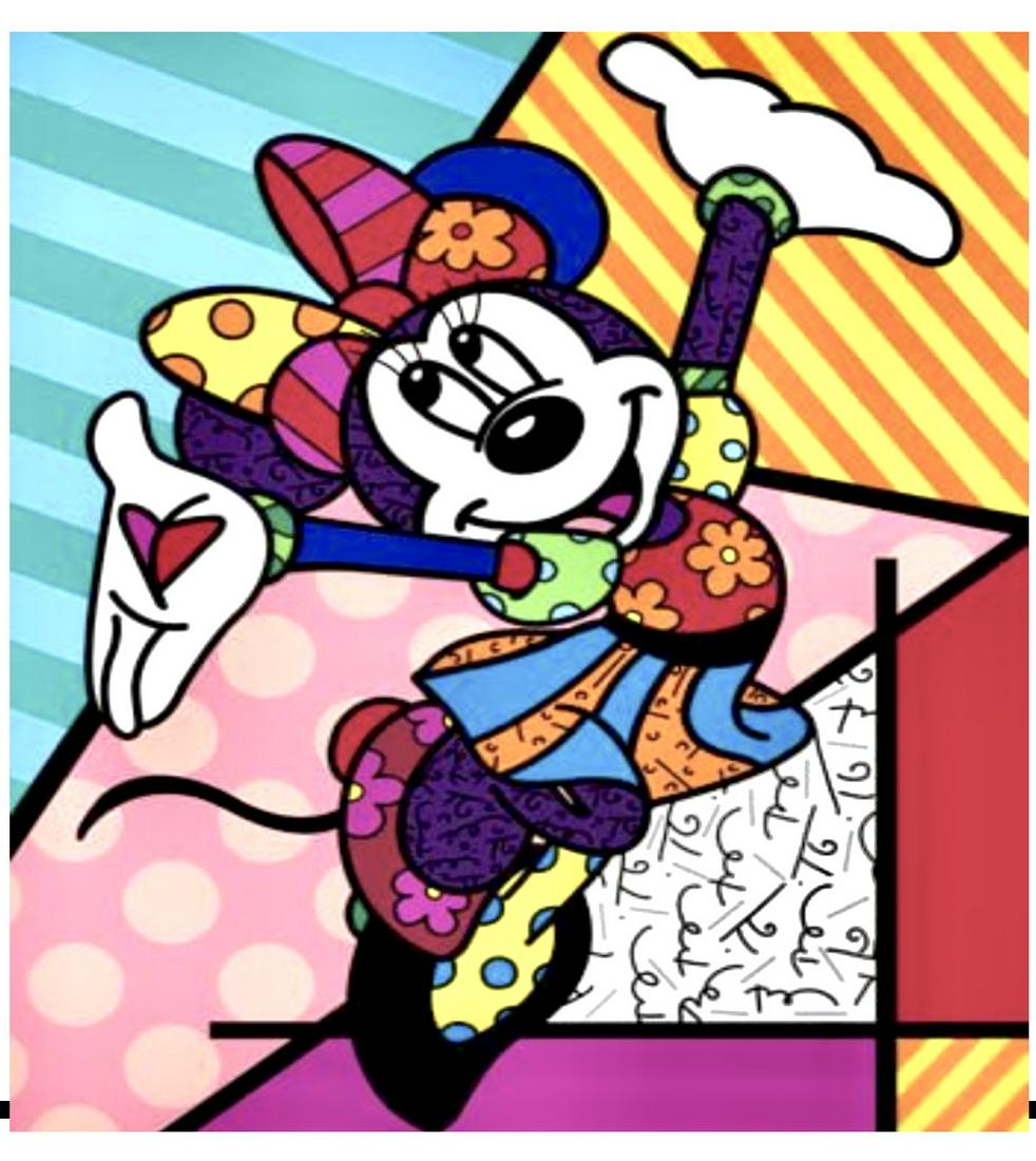 ROMERO BRITTO Minnie Mouse Giclee Canvas Art Print (1 of 1)
