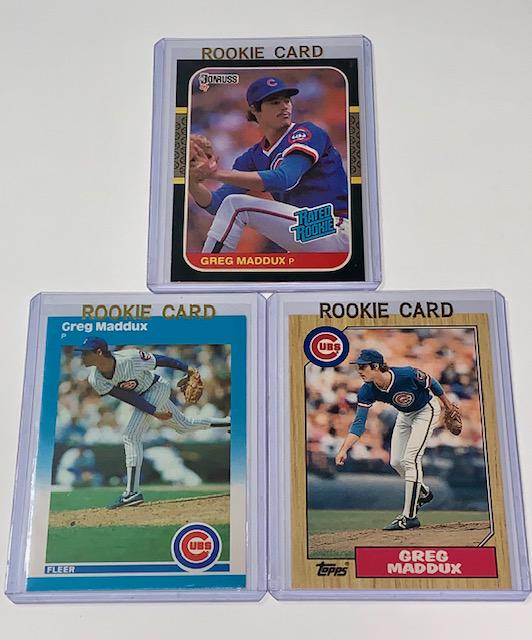 Lot of 3 GREG MADDUX Rookie Baseball Cards (1 of 1)
