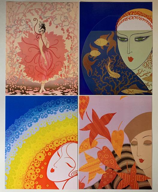 Lot of 4 ERTE Art Deco Art Print Lithographs 8 x 10: Beautiful Erte Images from the Art Deco Era