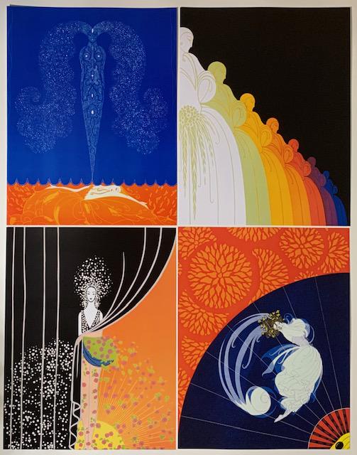 Lot of 4 ERTE Art Deco Art Print Lithographs 8 x 10: Beautiful Erte Images from the Art Deco Era