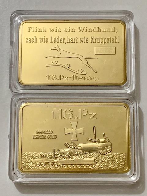 German Panzer 1oz Reichs Gold Clad Ingot/Bullion Bar: Encapsulated / NOT GOLD / Gold Clad/Plated / Sold as a Collectible Novelty / Does Not Have any Precious Metal Value / SOLD AS-IS