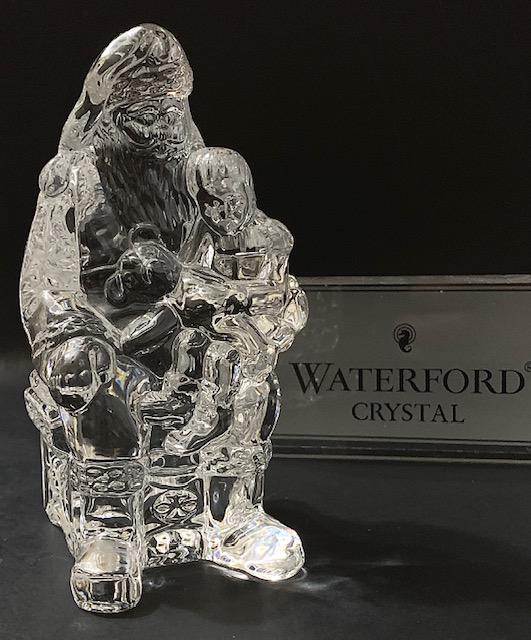 Beautiful WATERFORD Crystal SANTA CLAUS w/Girl on Lap (1 of 3)