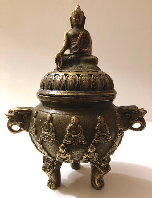 Bronze Chinese Hallmarked Buddhist Prayer Temple Censor (1 of 4)