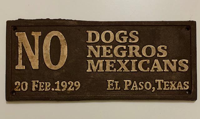 Dated 1929 Black Americana Cast Iron Segregation Sign: We Do Not Support any of the Ideals this Piece Represents / Exact Age Unknown / Sold AS-IS