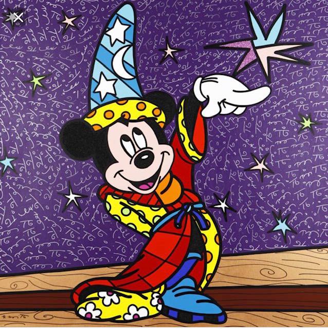 ROMERO BRITTO Mickey Mouse Giclee Canvas Art Print (1 of 1)