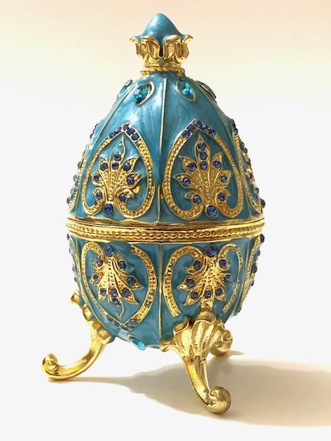 FABERGE Jeweled/Enameled Royal Trellis Egg Trinket Box (1 of 4)