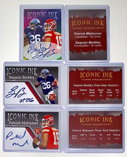Patrick Mahomes/Saquon Barkley Signed Rookie Cards (1 of 2)