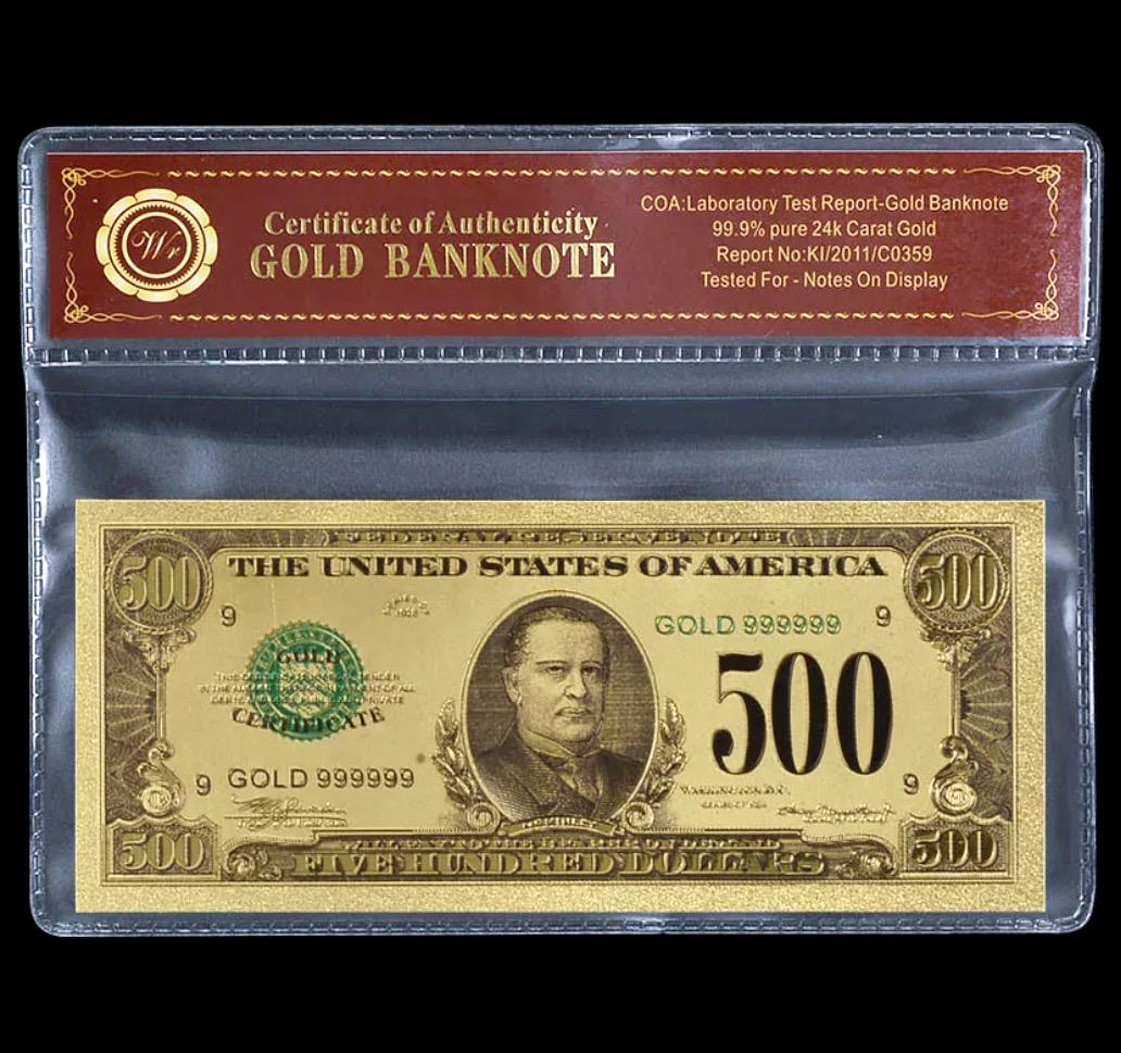 1928 Lab Tested $500 Gold Certificate Banknote (1 of 2)