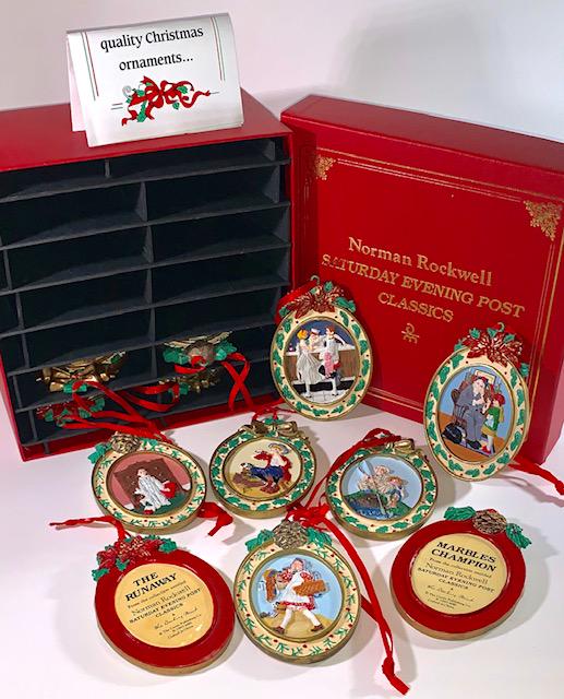 NORMAN ROCKWELL Saturday Evening Post Christmas Orn Set (1 of 5)