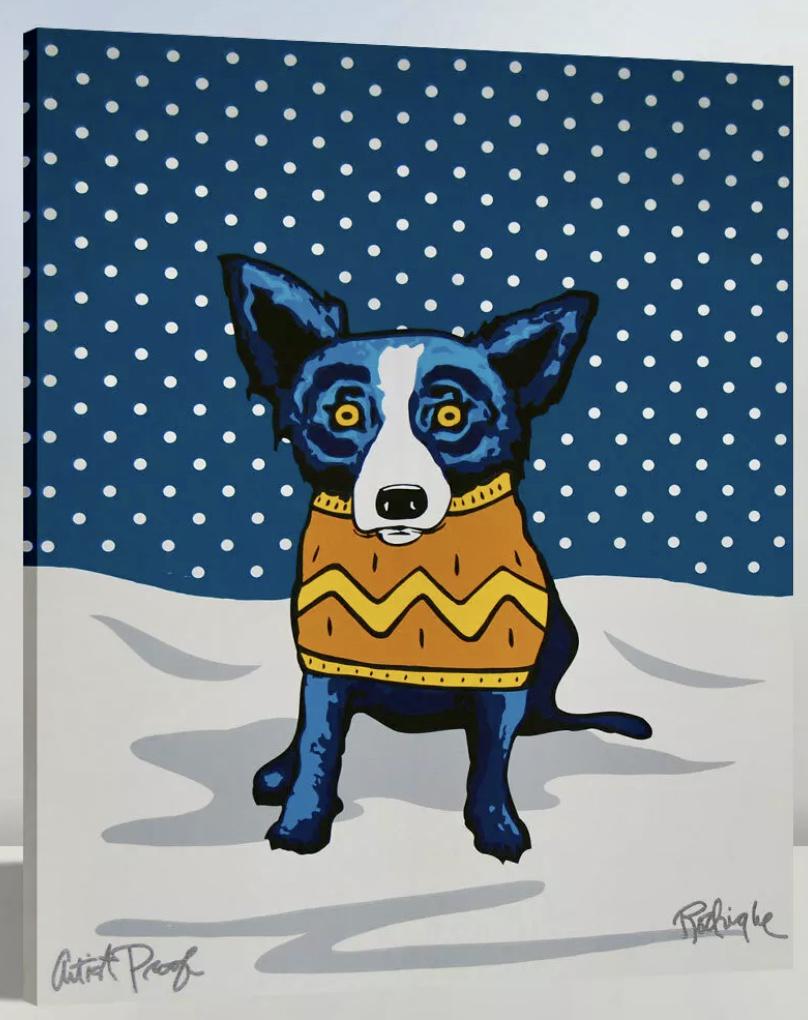 Signed RODRIGUE Artist Proof Blue Dog Art Canvas Print (1 of 2)