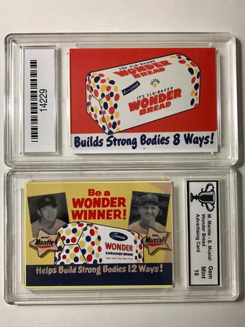 Mickey Mantle & Stan Musial Advertise Baseball Card: WONDER BREAD / Gem Mint 10