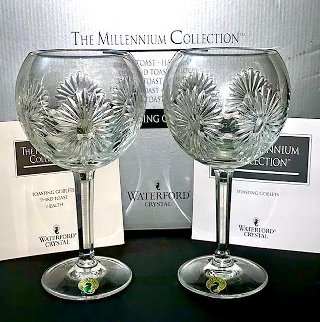 WATERFORD Crystal Millennium HEALTH Toasting Goblets (1 of 2)