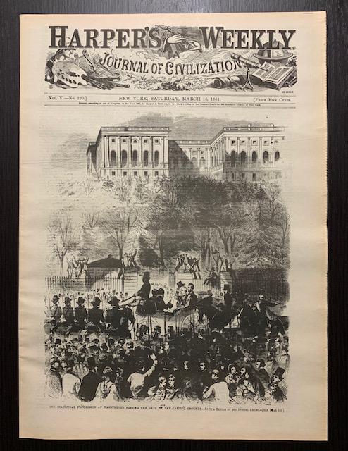 1861 Civil War/ABRAHAM LINCOLN Inauguration Newspaper (1 of 4)