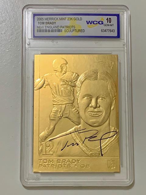 TOM BRADY Sculptured 23k Gold LTD Edition Football Card (1 of 1)