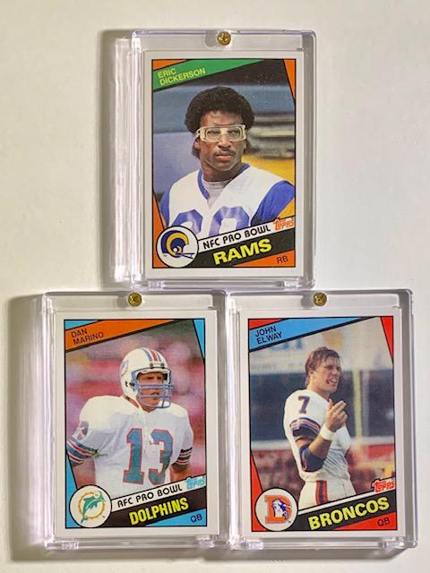 MARINO/ELWAY/DICKERSON Rookie RP Football Cards (1 of 2)