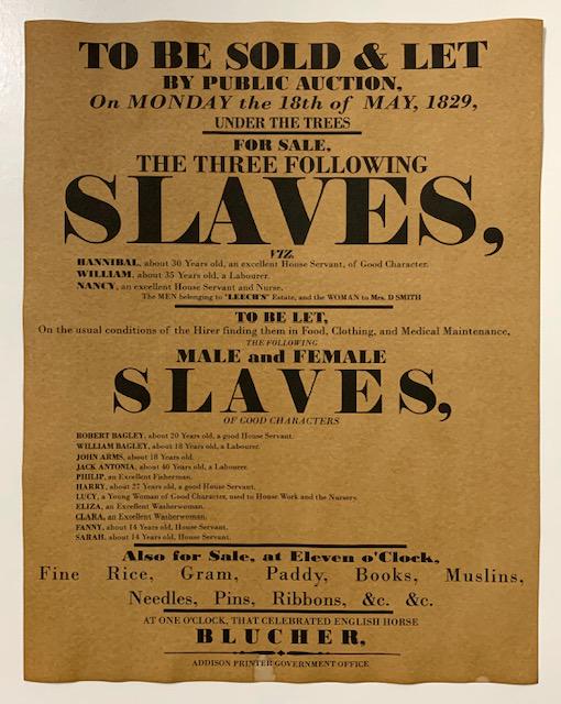 Dated Black Americana Slave Auction Notice Poster (1 of 1)
