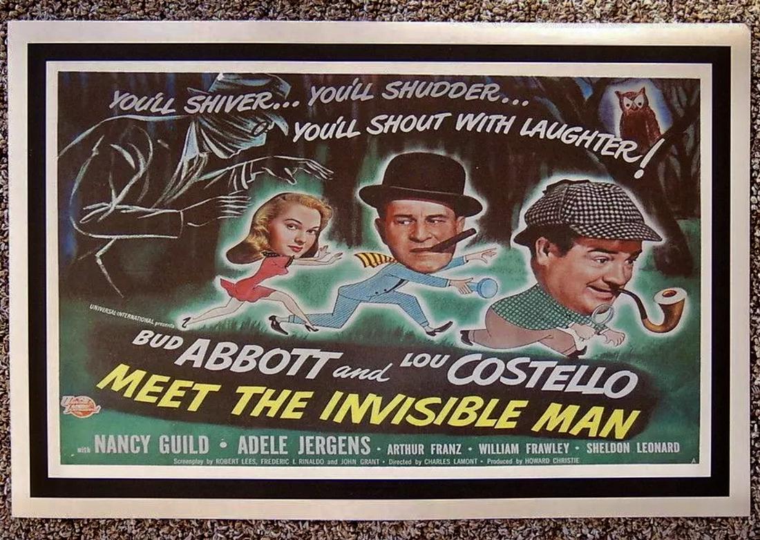 ABBOTT and COSTELLO Meet the Invisible Man Movie Poster (1 of 1)