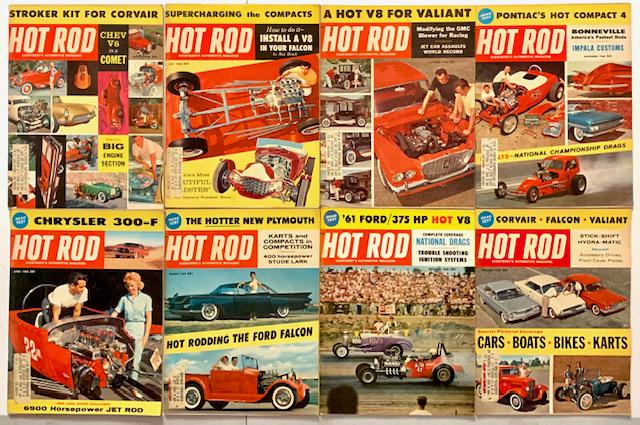 Lot of 8 Highly Collectible 1950s HOT ROD Magazines (1 of 1)