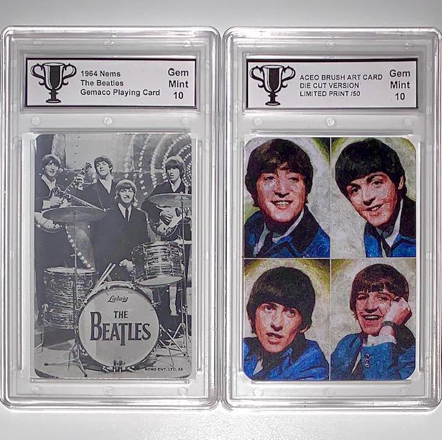 The BEATLES 1964 Card & 1 of 50 Brush Art Card (1 of 2)