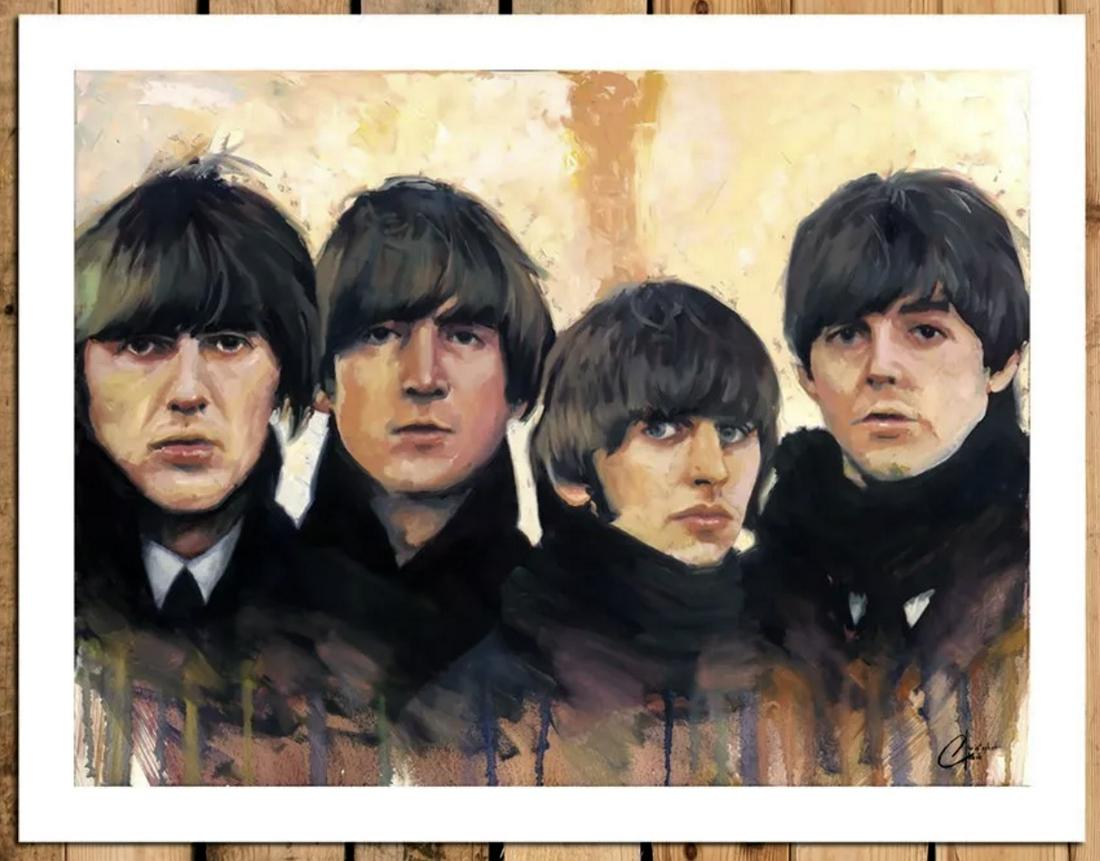 The BEATLES Giclee Art Print on Canvas (1 of 2)