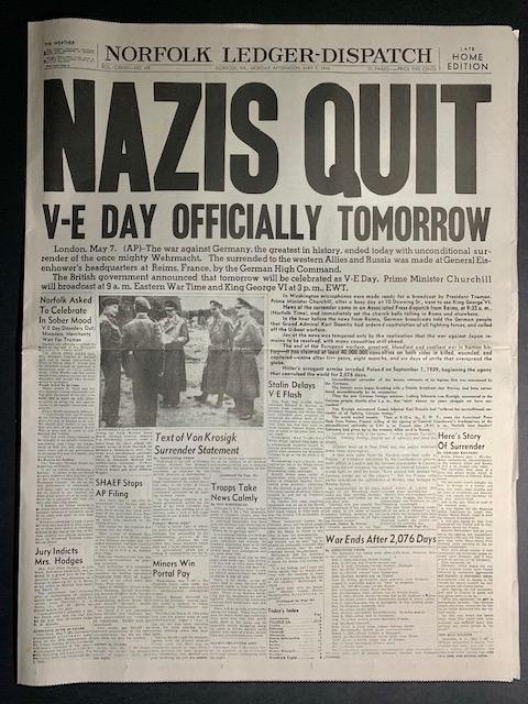 WW2 1945 / NAZIS QUIT / Newspaper (1 of 5)