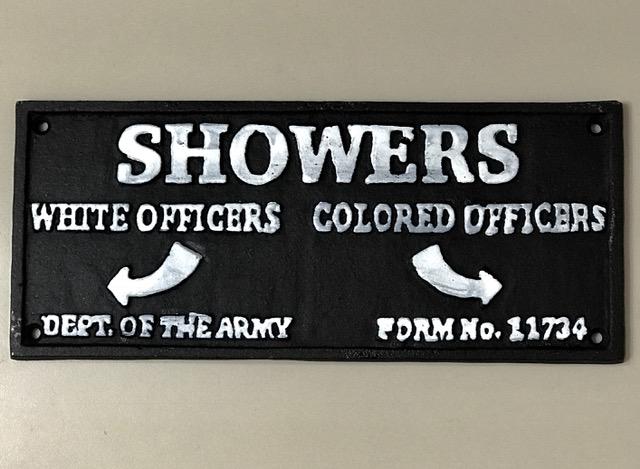 U.S. Army Barracks Black Americana Segregation Sign: Cast Iron / We Do Not Support any of the Ideals this Piece Represents / Exact Age Unknown / Sold AS-IS