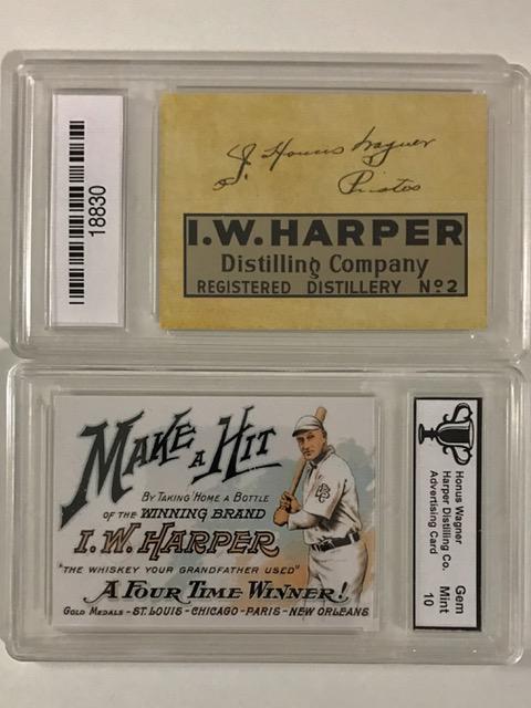 HONUS WAGNER Advertising Baseball Card: HARPER DISTILLING COMPANY / Gem Mint 10 / Great Card