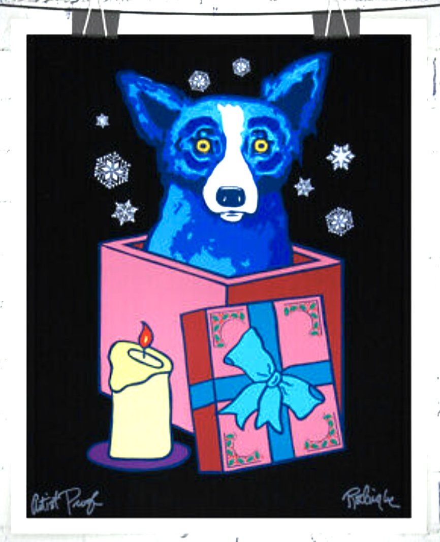 Signed Artist Proof Blue Dog Giclee Canvas Art Print (1 of 1)