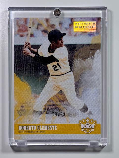 1 of 99 Artist Proof ROBERTO CLEMENTE Baseball Card: Numbered 54 of ONLY 99 Produced / Very Hard to Find / Collector Quality Condition / Encased