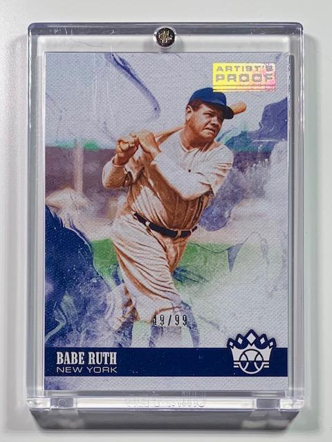 RARE 1 of 99 Artist Proof BABE RUTH Baseball Card: Numbered 49 of ONLY 99 Produced / Very Hard to Find / Collector Quality Condition / Encased