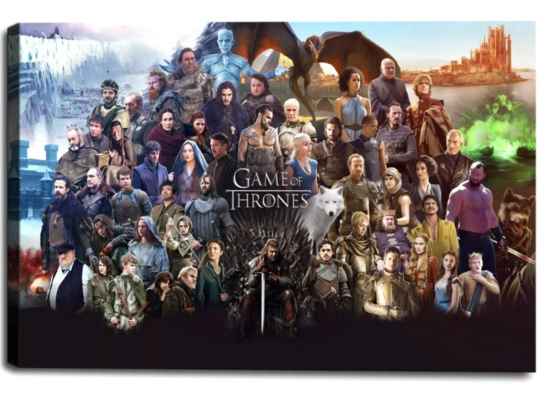 Awesome GAME OF THRONES Ensemble Print Art on Canvas (1 of 2)