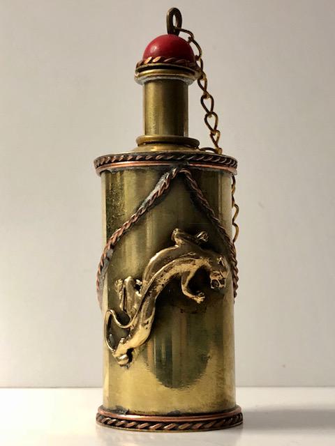 Early Handmade Chinese Relief Copper Snuff Bottle (1 of 2)