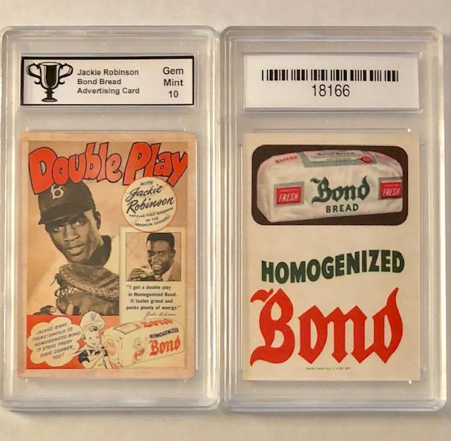 JACKIE ROBINSON Bond Bread Advertising Baseball Card: BOND BREAD / Gem Mint 10 / Great Card