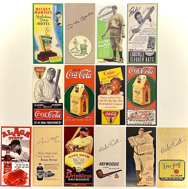 Lot of 7 MLB Legends Advertising Baseball Cards (1 of 1)