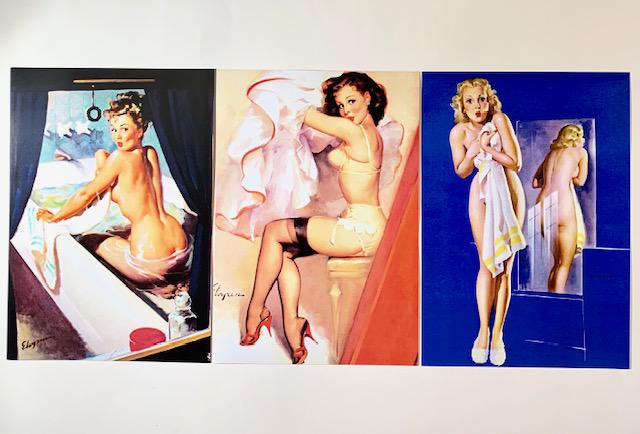 GIL ELVGREN Risque Pin-Up Girl 8x11 Art Lithographs: LOT OF 3 Awesome Lithographs depicting the Risque Art of GIL ELVGREN