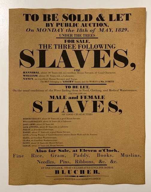 Dated Black Americana Slave Auction Notice Poster (1 of 1)